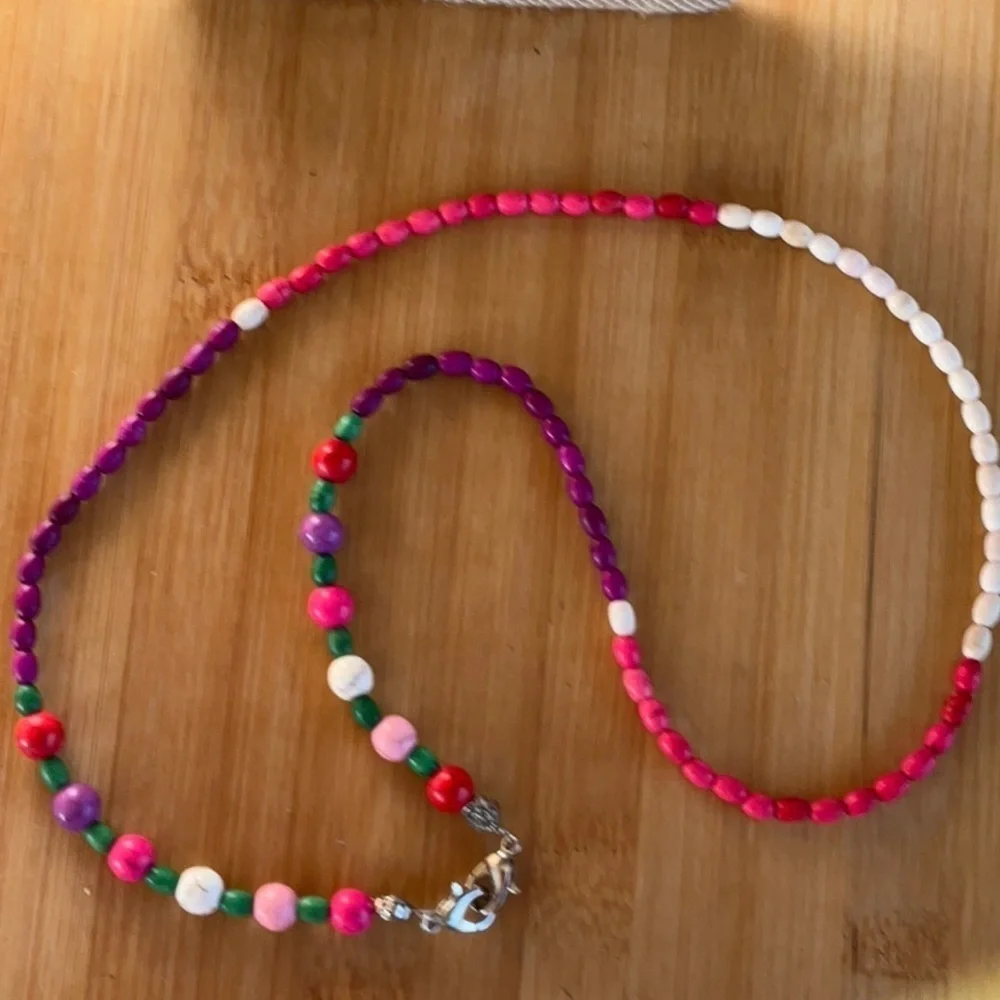 Hand Crafted Eyeglass Face Mask Holder Beaded Pink Purple White Green Silver